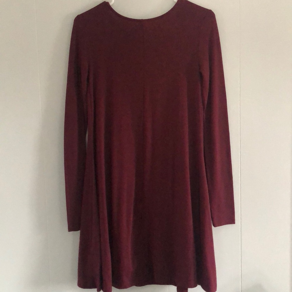 Old Navy Maroon Long Sleeve Swing Skater Dress - Picture 3 of 3